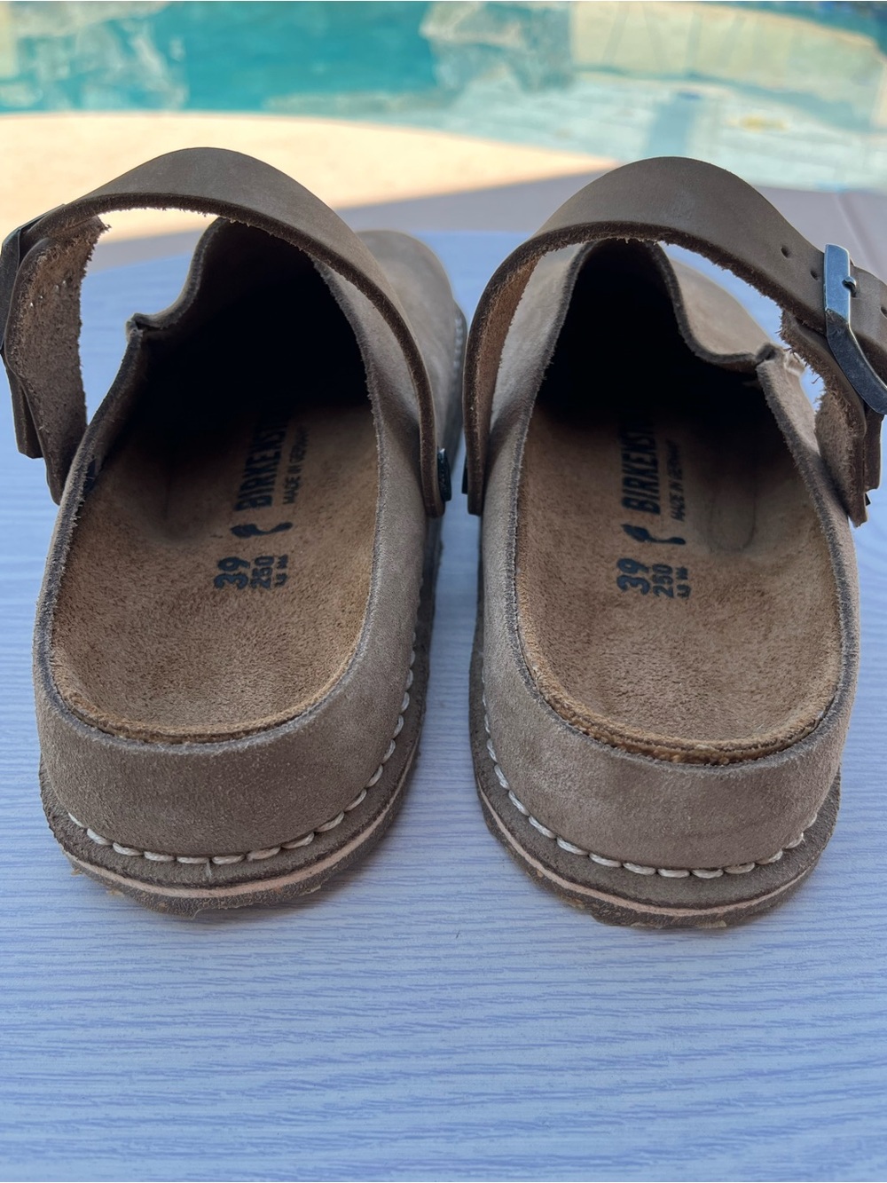 Birkenstock Taupe Suede Backstrap Clogs - Picture 4 of 6